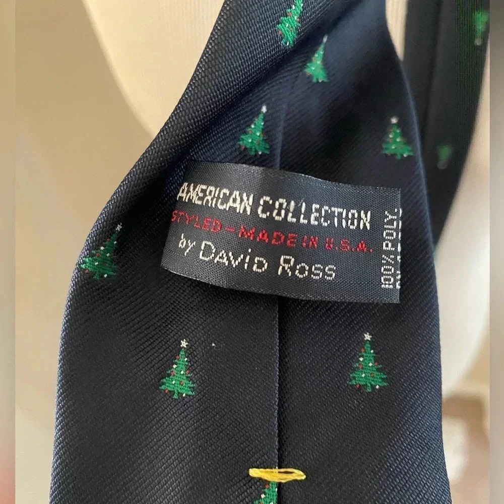*Vintage* American Collection by David Ross Christmas Tree Tie Excellent Cond - Picture 3 of 3